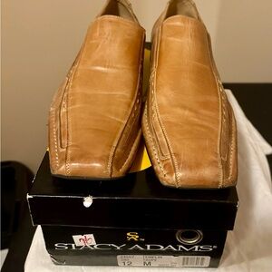 Stacy Adams Tan Leather Loafers Slip-On Style